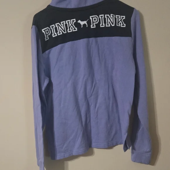 PINK Victoria's Secret Lavender and Black Zip-Up Sweater - Picture 4 of 5